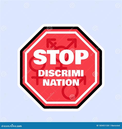 Stop Discrimination And Protect Human Rights Sign Stock Illustration