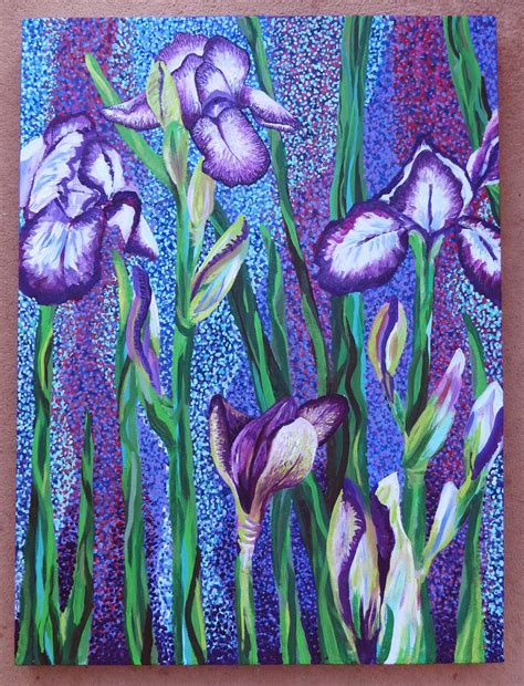 Rozartz Contemporary Floral Paintings A Painting Of Irises In Acrylics