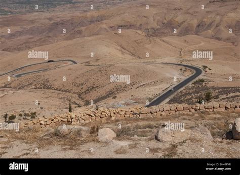 View From Mount Nebo Jordan Middle East Little Vegetation Dry Land
