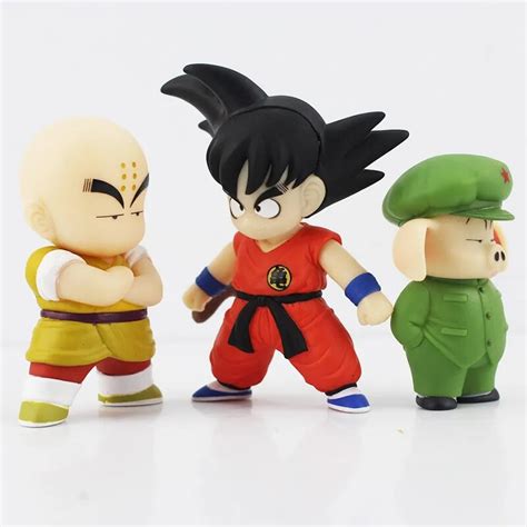 3pcs Set Anime Dragon Ball Goku Kuririn Oolong Pvc Action Figure Dbz