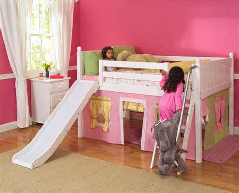 It's also designed to have roofs and a side window. Girl Bunk Bed with Slides | Diy Bunk Beds With Slide : Simple Girl Bunk Beds Purple Twin Bed ...