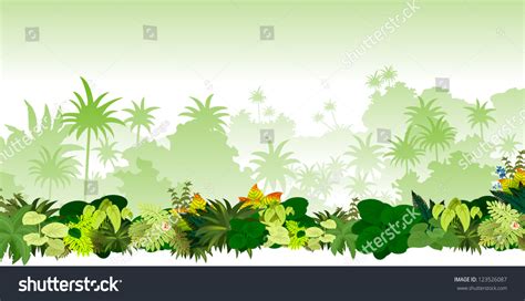 Vector Tropical Rainforest Jungle 123526087 Shutterstock