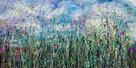 Tall Grass Against The Sky Abstract Meadow Paint Artfinder