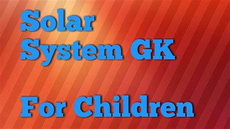 Solar System Quiz For Kids Youtube