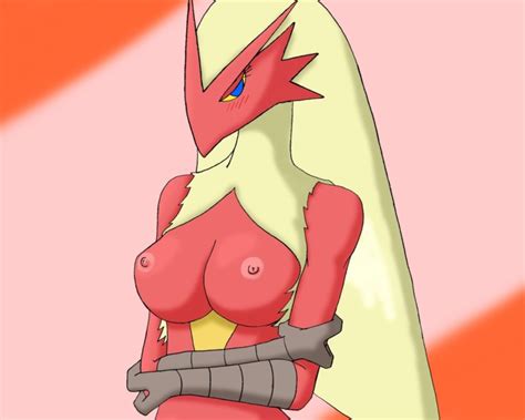 Rule 34 Blaziken Blue Eyes Blush Breasts Color Female Female Only