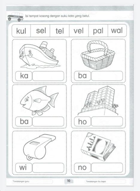 Suku Kata Bahasa Melayu Worksheet For Kindergarten Pdf