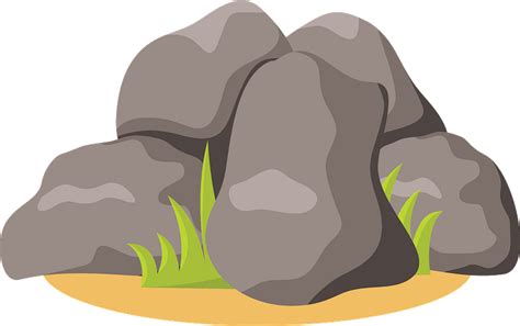 Rock Stone Clip Art Clipart Of Grass And Rocks Png Free Transparent