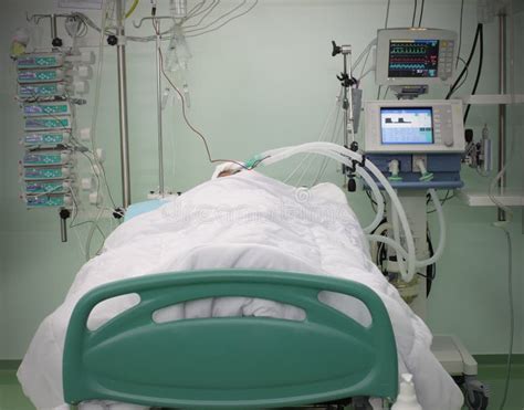 Critical Patient Sleeping In Hospital Stock Image Image Of Lying