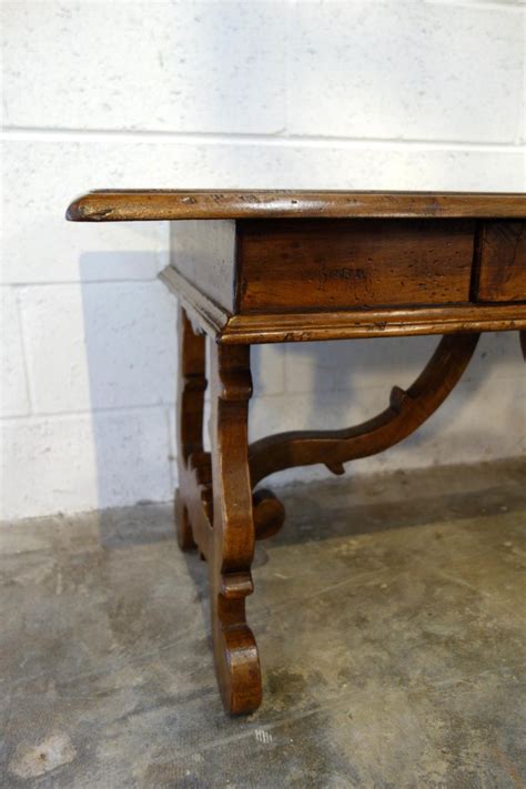 This high quality reproduction coffee table joins a curved, solid wood base with a freeform glass top. Antique Italian Reproduction Refectory Coffee Table in Old ...