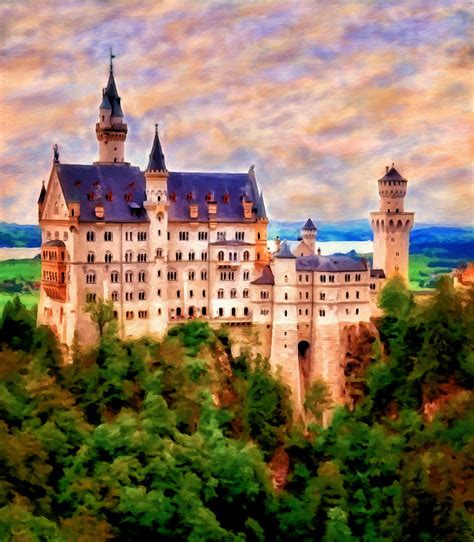 Neuschwanstein Castle Painting By Michael Pickett Pixels
