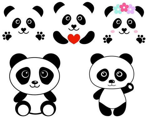 Panda Svg Panda Face Svg File Cute Panda Head Clipart Vector Files 3d