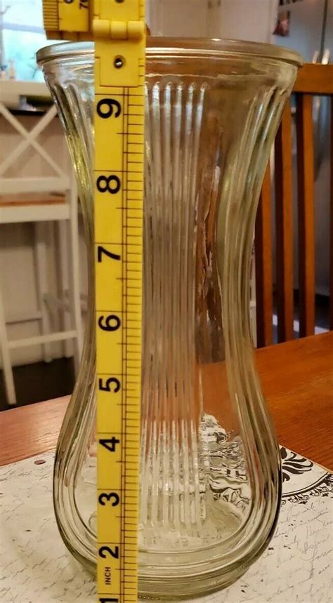 Heavy Vintage Hoosier Clear Glass Vase H EBay