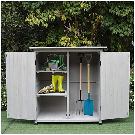 Outsunny Garden Shed Wooden Garden Storage Shed Fir Tool Cabinet