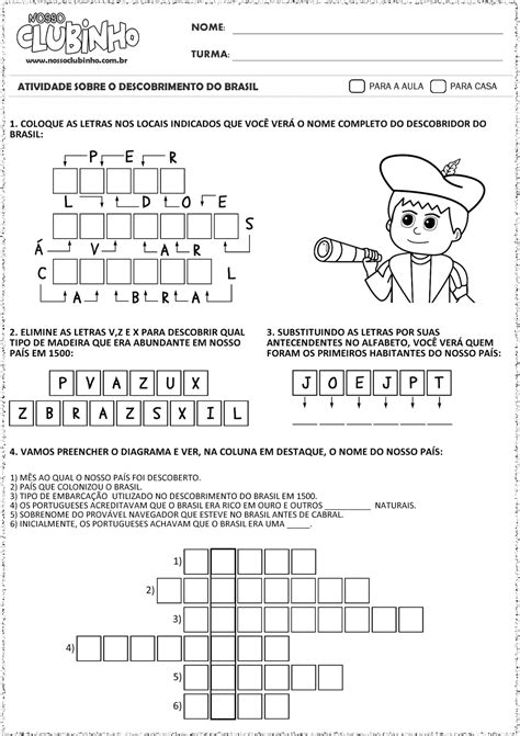 Atividades Descobrimento Do Brasil 1 Ano Ensino Fundamental
