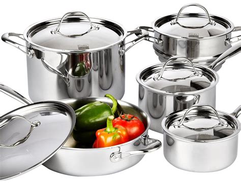 Amazon Com Cooks Standard Multi Ply Clad Stainless Steel Piece Cookware Set Pasta Bowls