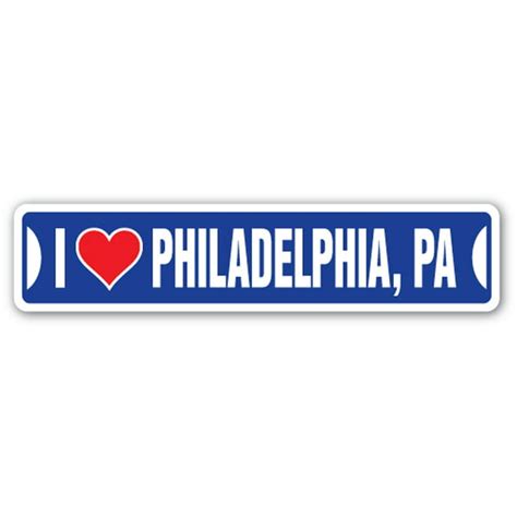 I Love Philadelphia Pennsylvania Street Sign Pa City State Us Wall