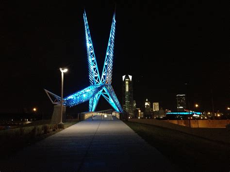 I just think the SkyDance Bridge is absolutely beautiful at night. : okc