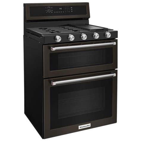 Kitchenaid Kfgd500ebs 30 Inch 5 Burner Gas Double Oven Convection