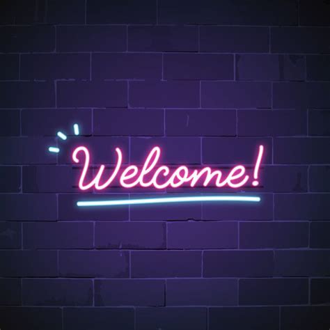Download Welcome In Neon Sign Vector For Free Neon Signs
