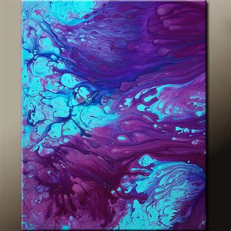 Purple And Blue Abstract Art Print Matted Contemporary Fine Art