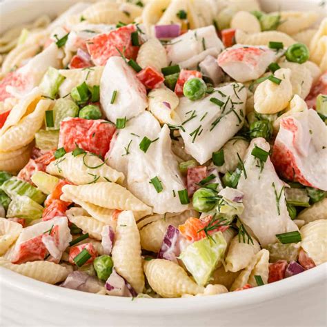 Pasta Salad Imitation Crab Recipes Crab Pasta Salad The Wooden