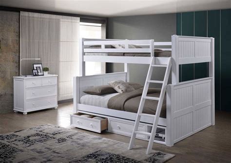 Dillon Extra Long Full Over Queen Bunk Bed Girls Bunk Beds Queen Bunk Beds White Bunk Beds