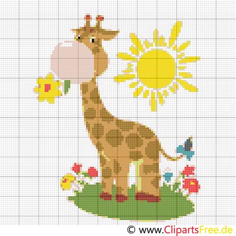 Drucktipps zum stickvorlagen ausdrucken und download von stickmustern. Stickmuster Kreuzstich Giraffe im Zoo