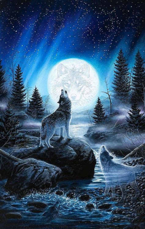 Download Howling At The Full Wolf Moon Wallpaper