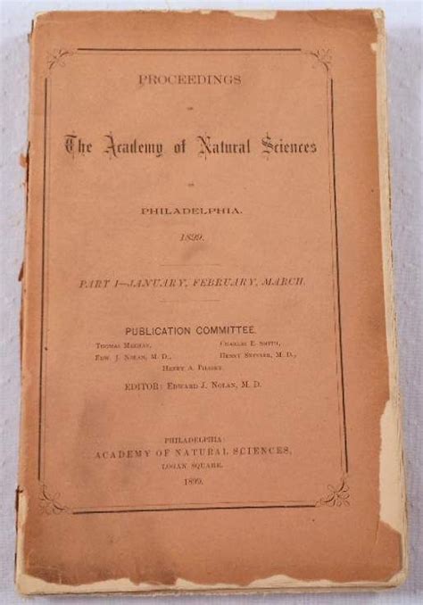 Proceedings Of The Academy Of Natural Sciences Of Philadelphia 1899 Part I January February