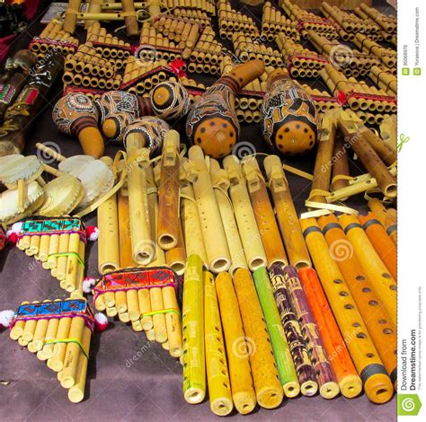 Traditional Peruvian Bamboo Panpipes Editorial Photo