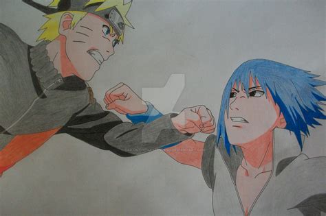 Final Fight Naruto And Sasuke Colored By Sakakithemastermind On