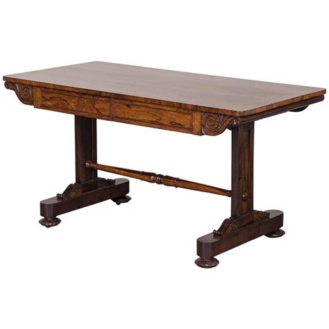 Antique English William Iv Rosewood Library Table Circa 1835 For Sale