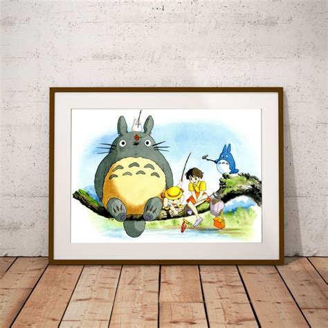 Totoro Watercolor Print My Neighbor Totoro Art Handmade Watercolor