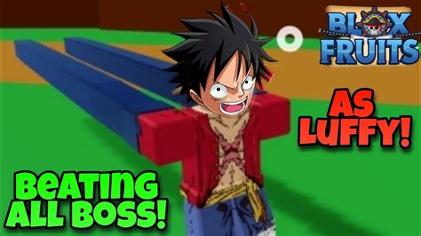 Beating Bosses In Each Sea As Luffy Blox Fruits Roblox Youtube