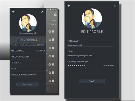 Profile And Edit Profile Ui By Himanshu Singh On Dribbble