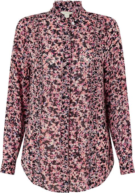 Monsoon Ladies Floral Ruffle Blouse In Sustainable Viscose Uk Clothing