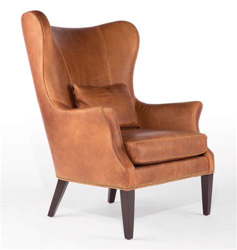Clinton Modern Wingback Leather Chair With Nailheads Rejuvenation