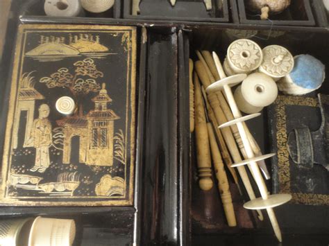 19th Century Chinese Lacquered Sewing Box Collectors Weekly