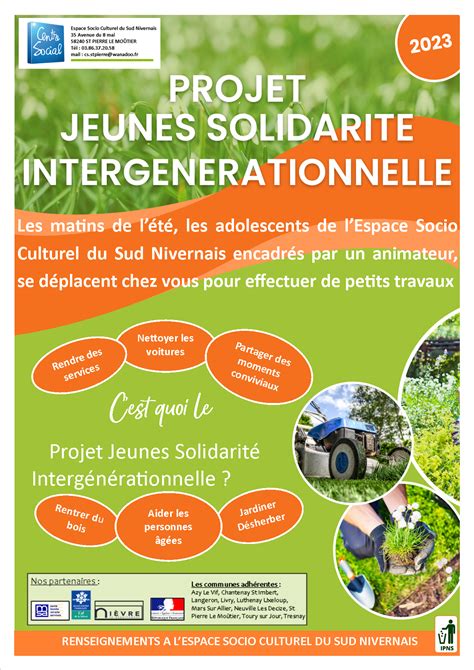 Projet Jeunes Solidarité Intergénérationnelle 2023 Centre Social Du