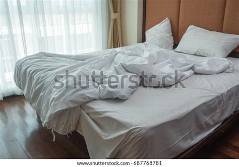 Morning Sunlight Falling On Bed Crumpled Stock Photo Edit Now 687768781