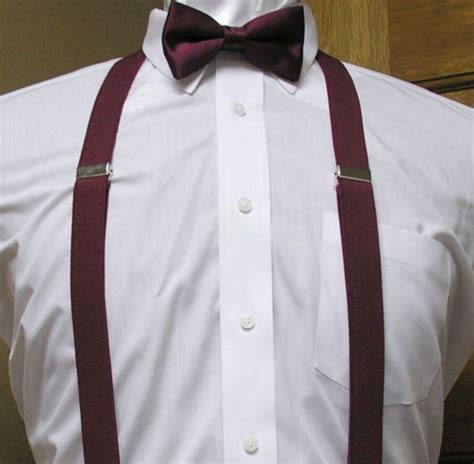 Burgundy Suspenders And Bow Tie Either Grey Suit Black Suit Or