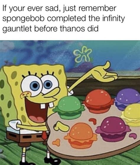 The 6 Infinity Patties Funny Marvel Memes Funny Spongebob Memes