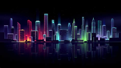 Neon Cityscape 2560×1440 Hd Wallpapers