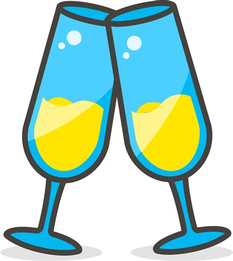 579 Clinking Glasses Verre De Champagne Emoji Clipart Full Size