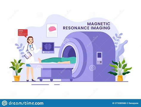 Mri Or Magnetic Resonance Imaging Illustration With Doctor And Patient