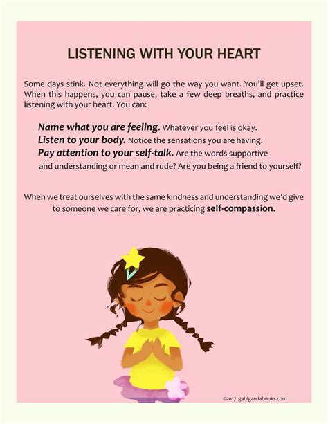 Free Downloadable Mindfulness Self Compassion Poster Teaching Kids