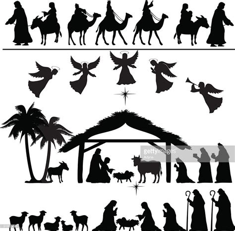 Arte vectorial : Nativity Silueta de | Nativity silhouette, Nativity, Christian christmas