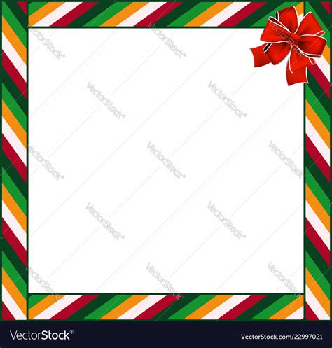 Cute Christmas Or New Year Border With Colored Vector Image