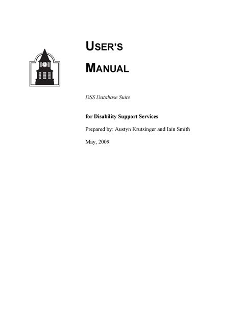 Database User Manual Template