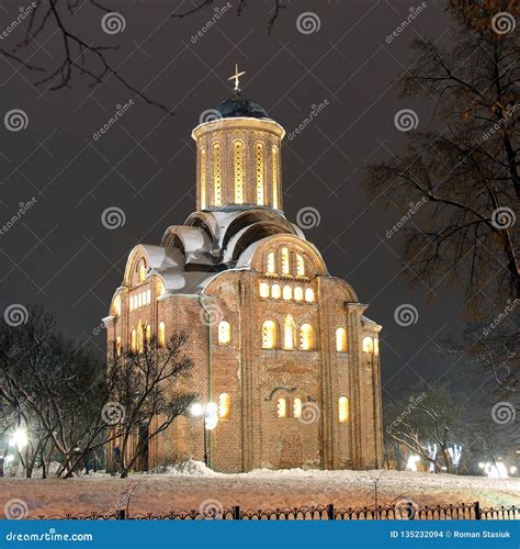 Church In The Winter Night City Stock Photo Image Of Rural Color